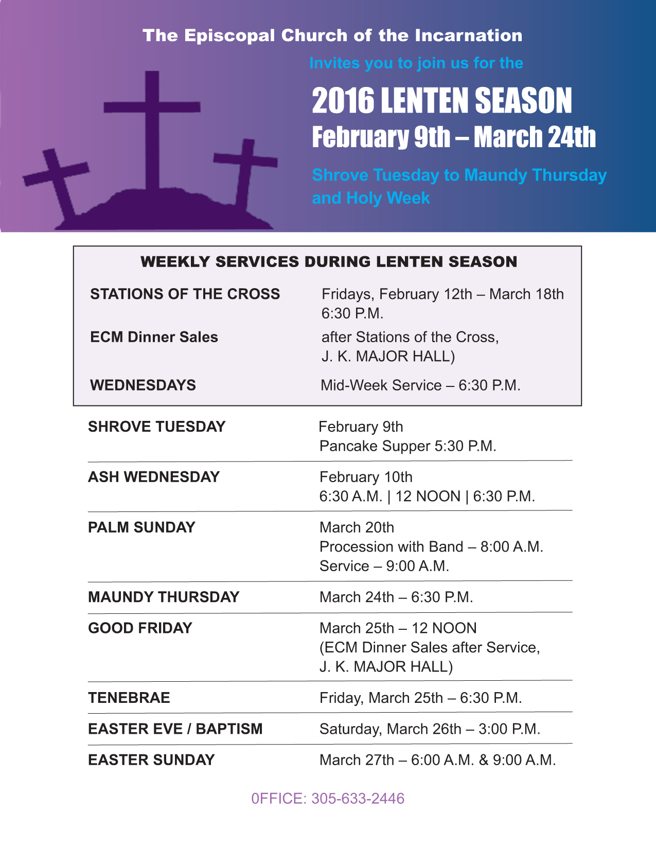 Lenten Season Ad - The Episcopal Church Of The Incarnation