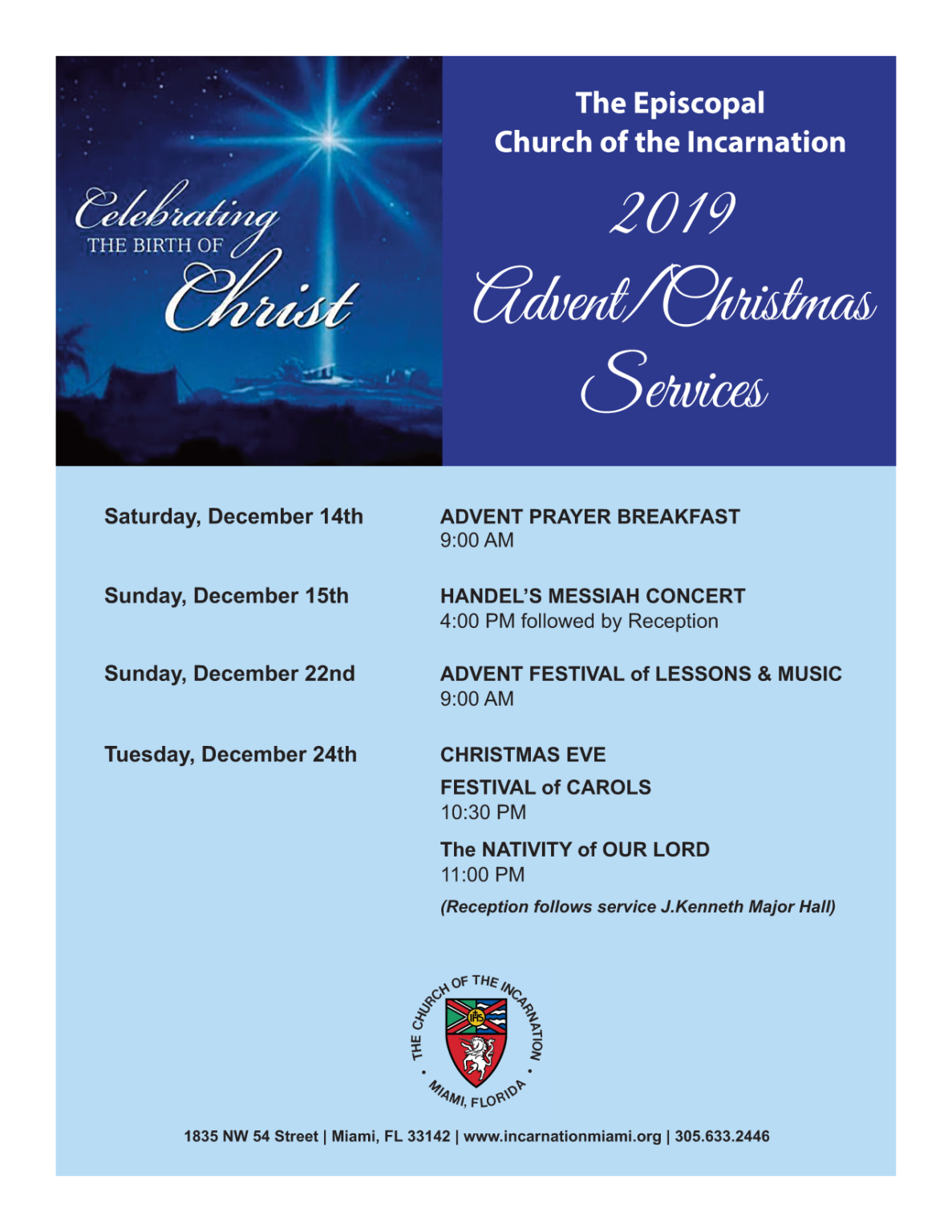 2019 Advent-Christmas flyer - The Episcopal Church of The Incarnation